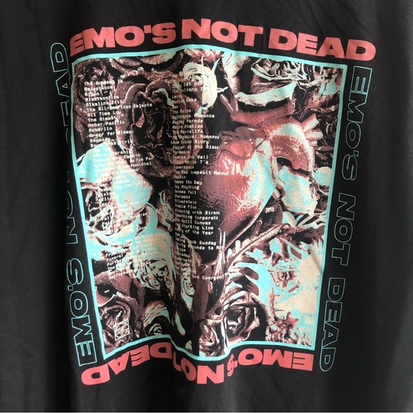 END Emos Not Dead long sleeve black shirt Sz XL - Picture 3 of 8